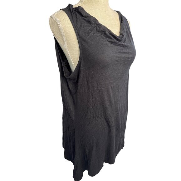 Calia Cowl Neck Sleeveless Black Top Size L Polyester Blend Lightweight - Picture 3 of 9